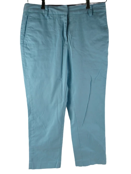 Lands' End Women's Size 10 Trouser Pants Mid Rise Straight Leg Light Blue Cotton