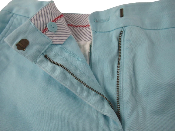 Lands' End Women's Size 10 Trouser Pants Mid Rise Straight Leg Light Blue Cotton
