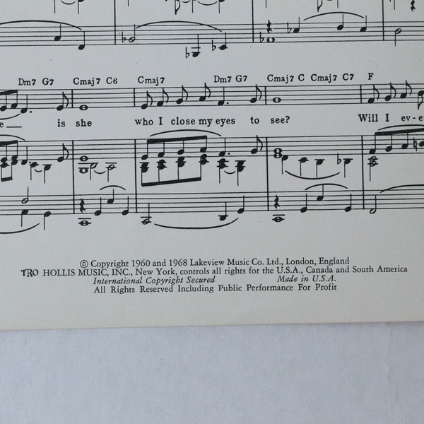 Vintage Sheet Music Where Is Love From The Movie Oliver by Lionel Bart 1968