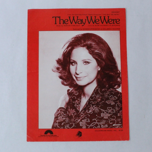The Way We Were Sheet Music Barbra Streisand Piano Voice Guitar 1973 Hamlisch