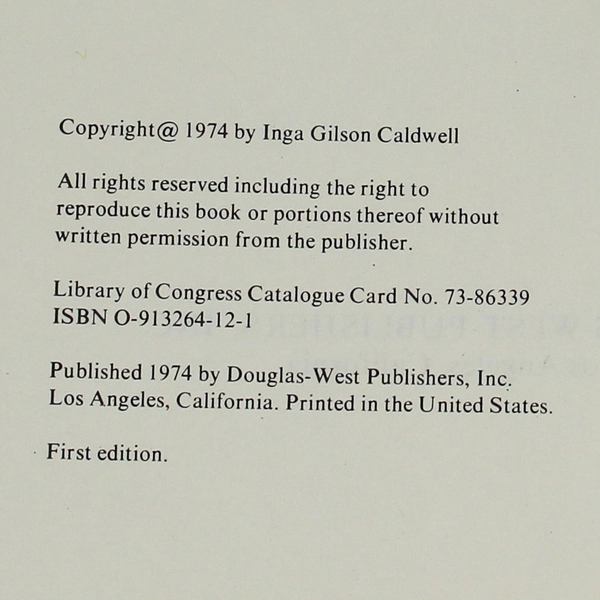 Jonquils In December by Inga Gilson Caldwell 1974 Hardcover Book
