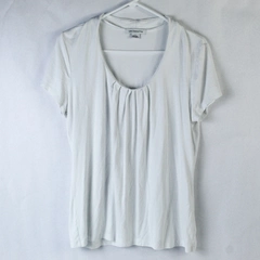 Liz Claiborne Shirt Women's Size L White Short Sleeves Pullover Round Neck