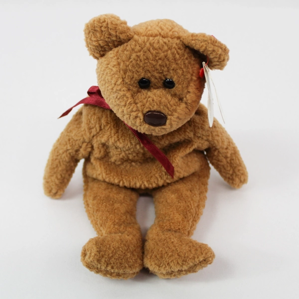 TY Beanie Original Baby Curly 1993 1996 Curly Bear Brown Nose With Tags PVC