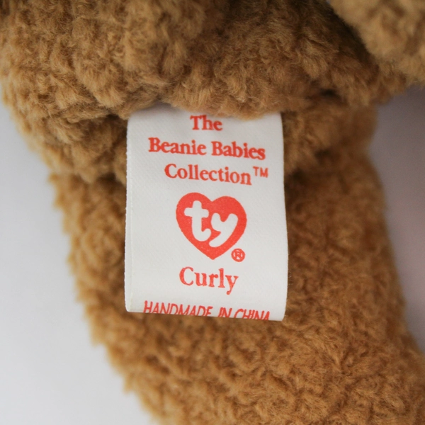 TY Beanie Original Baby Curly 1993 1996 Curly Bear Brown Nose With Tags PVC