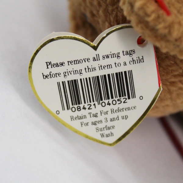 TY Beanie Original Baby Curly 1993 1996 Curly Bear Brown Nose With Tags PVC