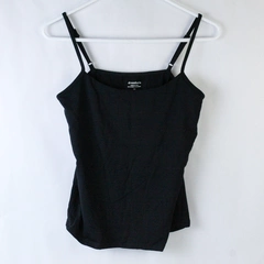Dressbarn Shirt Tank Top Women's Size M Black Adjustable Straps Sleeveless