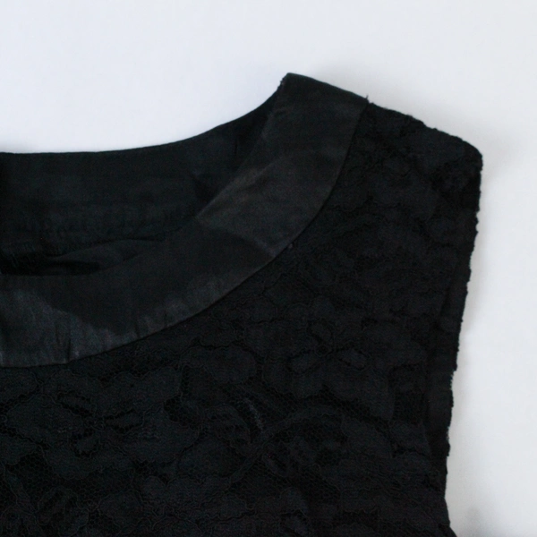 Connected Apparel Dress Women's Plus Size 14 Black Floral Lace Sleeveless