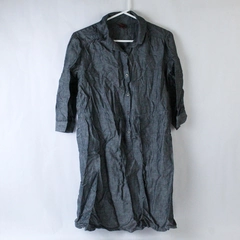 Merona Dress Women's Size Small Gray Solid Pattern Drawstring 3/4 Sleeves