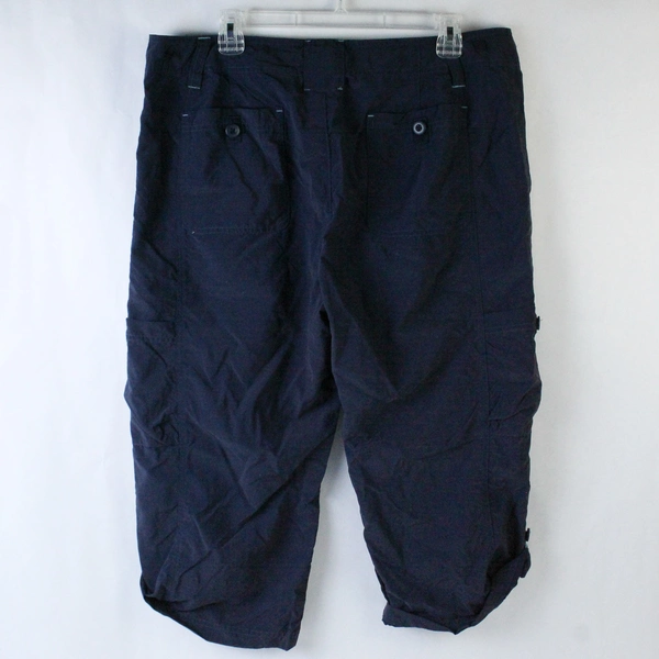 Eddie Bauer Cropped Pants Women's Size 14 Navy Blue Adjustable Length