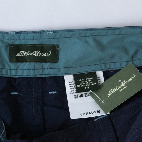 Eddie Bauer Cropped Pants Women's Size 14 Navy Blue Adjustable Length