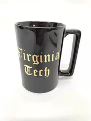 Virginia Tech Black Ceramic Mug with Gold Lettering Pre-Owned 4.5" Tall