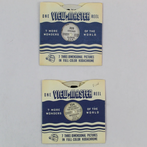 Lot of 2 Vintage Sawyer's ViewMaster Slide Natchez Chicago 333 334 World Wonders