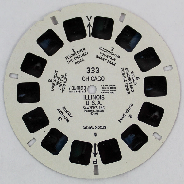 Lot of 2 Vintage Sawyer's ViewMaster Slide Natchez Chicago 333 334 World Wonders