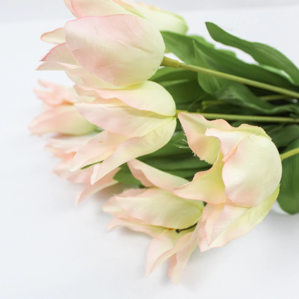Unbranded Lot of 2 Artificial Floral Bouquet White Pink Tulips Spring Home Decor