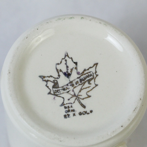 Vtg British Columbia Canada Confederation Centennial  Coffee Mug 22K Gold Rim 