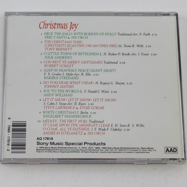 Christmas Joy Audio Music CD Disc 1994 Sony Music Special Products AQ17819
