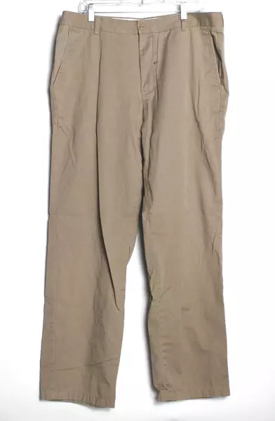 John Ashford Khaki Cotton Pants Straight Leg Pre-Owned Size 36