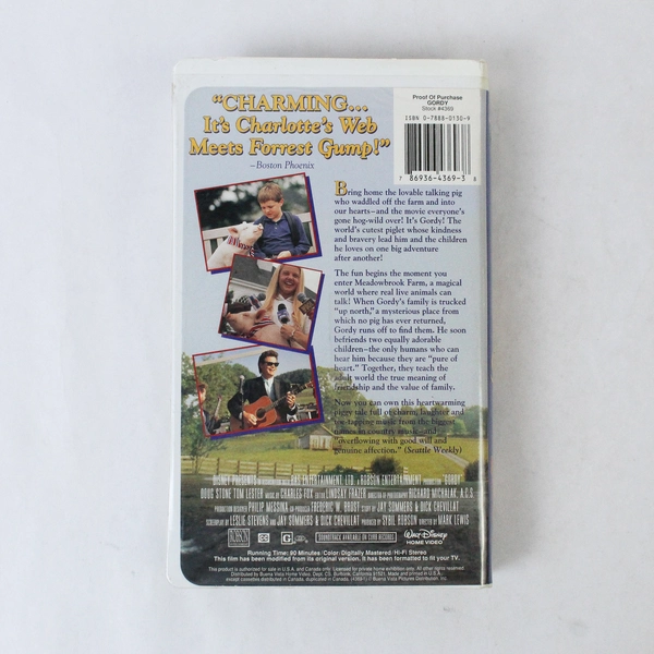 Gordy The Talking Pig Who Made It Big VHS Movie 1994 Walt Disney Home Video
