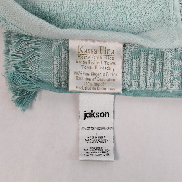 Lot of 2 Turquoise Bathroom Towels Kasa Fina Hand & Jakson Bath Towel