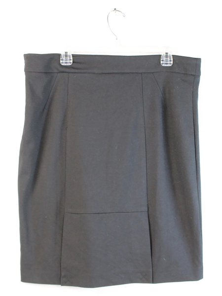 Vintage Pure Alfred Sung Black Pencil Skirt Women's Size 16 Pleated Side Zip