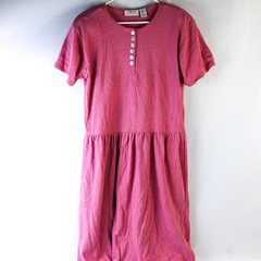 Vtg Talbots Petites Women's Pink Short Sleeve Maxi Dress Size LP Shoulder Pads