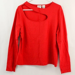 Reflections Images of You Women's Red Shoulder Cut Out Long Sleeve Top Size XXL