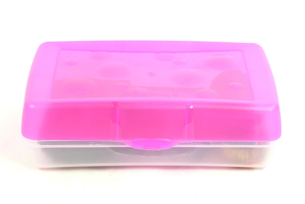 Lot of 3 Kids Stamps & Ink Pads in Storex Pink Case Dennison Carter