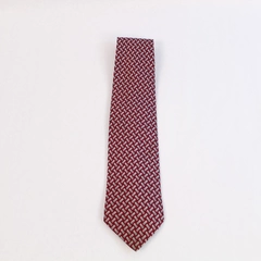 Vintage Umberto Bossi All Silk Red Geometric Men's Neck Tie 59" Long