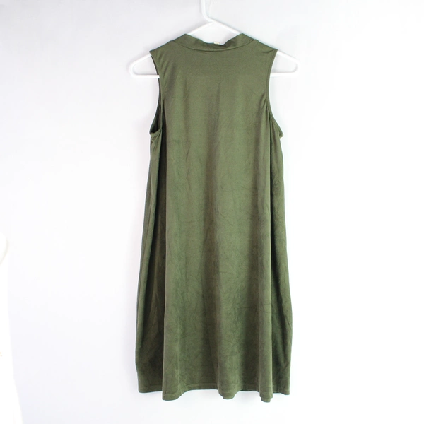 Pink Rose Women's Dark Green Velvet Tanktop Dress Size Medium Made in Mexico