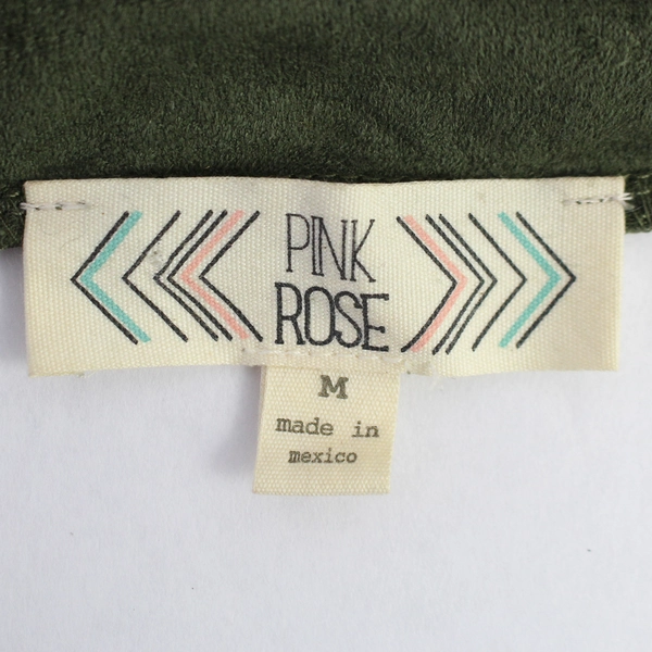 Pink Rose Women's Dark Green Velvet Tanktop Dress Size Medium Made in Mexico