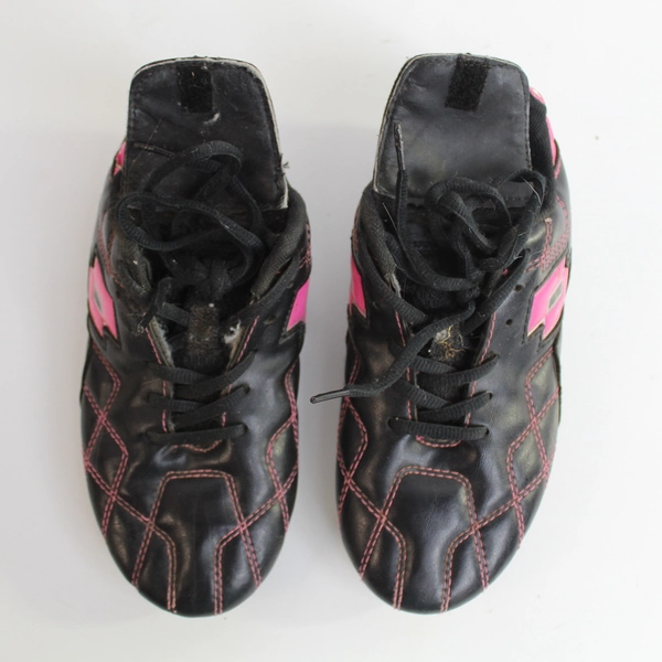 Lotto Soccer Cleats Sneakers Shoes Youth Size 2 Black Pink Outdoor Sports