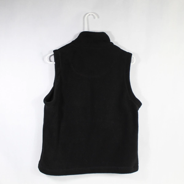 Carolyn Taylor Fleece Vest Women's Size Small Black Red Collared Pockets