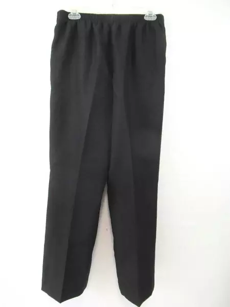 Alfred Dunner Pants Black Straight Leg Elastic Waist 2 Pockets Women's Size 8
