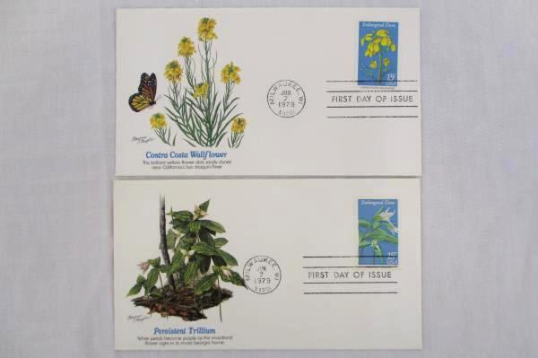 Endangered Flora Set of 5 First Day Covers 1979 Hawaiian Broadbean Trillium