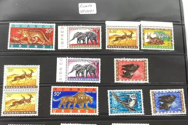 Lot of 20 Ruanda Urundi 1959-1960 Stamps MNH VF Safari Pro Juventute Olympics