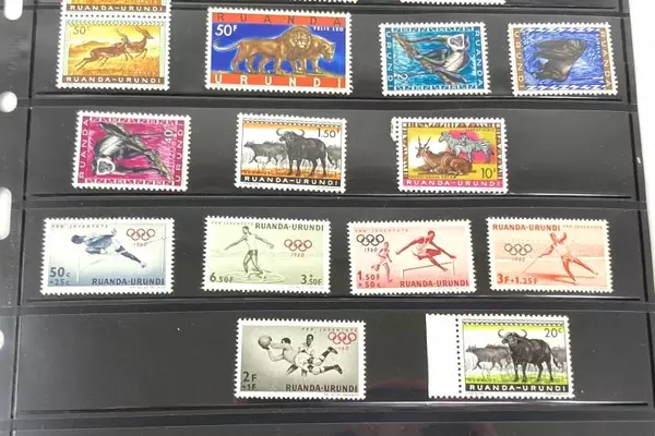 Lot of 20 Ruanda Urundi 1959-1960 Stamps MNH VF Safari Pro Juventute Olympics