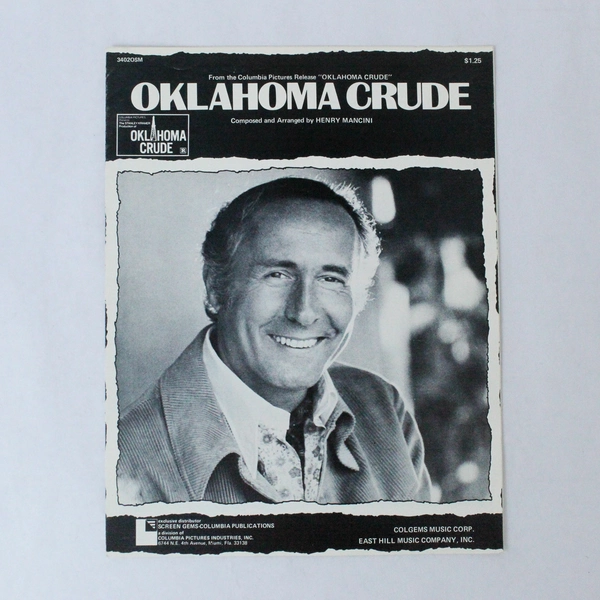 Vtg Sheet Music From Film by Stanley Kramer Oklahoma Crude 1973 Henry Mancini 