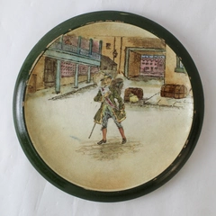 Vintage Royal Doulton Dickens Ware Barnaby Rudge Porcelain Trivet 6.5"
