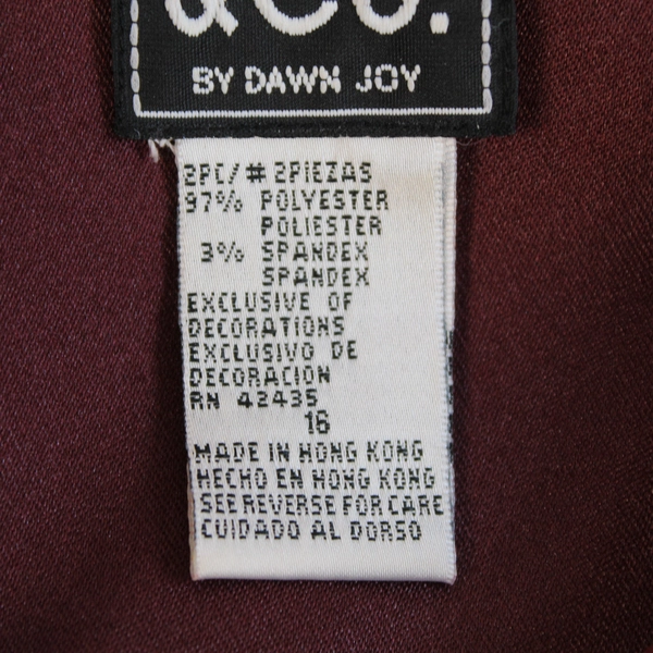 Vintage DJ Dress by Dawn Joy Pre-Owned Size 16 Burgundy