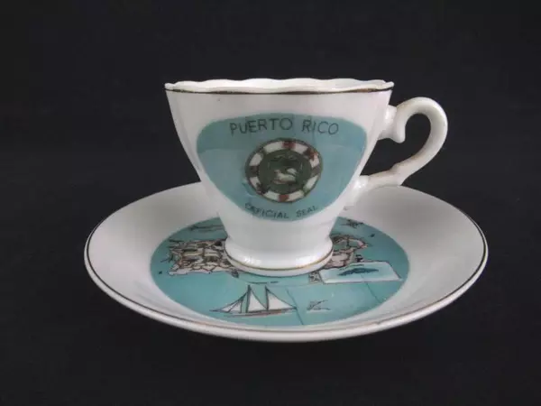 Puerto Rico Souvenir Demitasse China Cup And Saucer