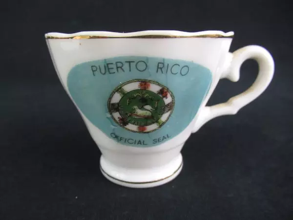 Puerto Rico Souvenir Demitasse China Cup And Saucer