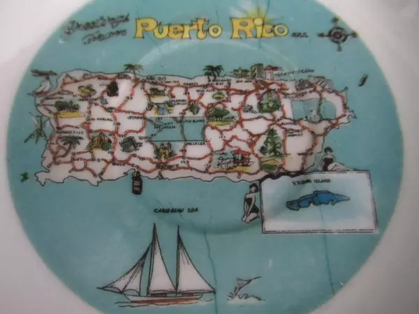 Puerto Rico Souvenir Demitasse China Cup And Saucer