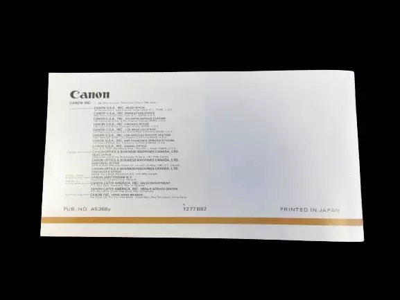 Canon FD Lenses Instruction Booklet