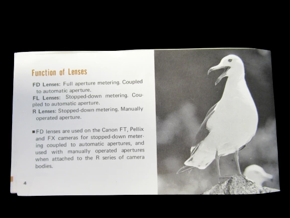 Canon FD Lenses Instruction Booklet