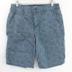 Orvis Blue Leaf Patterned Cotton Bermuda Shorts Women's Size 10