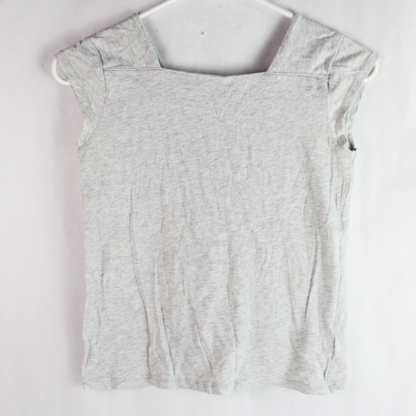 Gap Kids Light Gray Square Neck Cotton Shirt Girl's Size Large 10