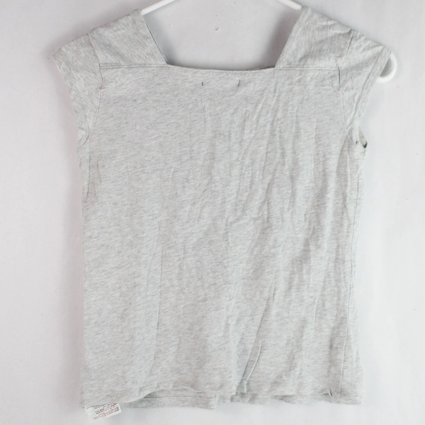 Gap Kids Light Gray Square Neck Cotton Shirt Girl's Size Large 10