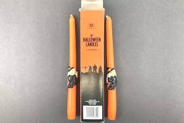 Vintage Set of 2 Chadwick Halloween Candles Taper 10 Inches Orange Black 1995