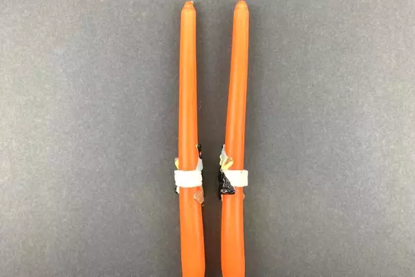 Vintage Set of 2 Chadwick Halloween Candles Taper 10 Inches Orange Black 1995
