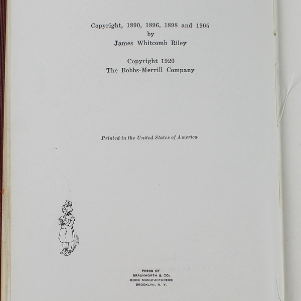 Riley Child-Rhymes James Whitcomb Riley 1920 Hardcover